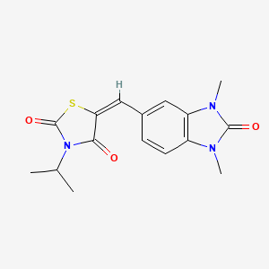 molecular formula C16H17N3O3S B5209504 (5E)-5-[(1,3-dimethyl-2-oxo-2,3-dihydro-1H-benzimidazol-5-yl)methylidene]-3-(propan-2-yl)-1,3-thiazolidine-2,4-dione 