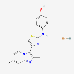 4-{[4-(2,7-dimethylimidazo[1,2-a]pyridin-3-yl)-1,3-thiazol-2-yl]amino}phenol hydrobromide
