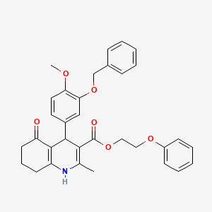 2-phenoxyethyl 4-[3-(benzyloxy)-4-methoxyphenyl]-2-methyl-5-oxo-1,4,5,6,7,8-hexahydro-3-quinolinecarboxylate