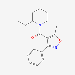 molecular formula C18H22N2O2 B5209533 2-ethyl-1-[(5-methyl-3-phenyl-4-isoxazolyl)carbonyl]piperidine 