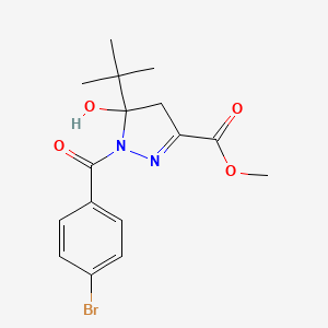 molecular formula C16H19BrN2O4 B5209538 methyl 1-(4-bromobenzoyl)-5-tert-butyl-5-hydroxy-4,5-dihydro-1H-pyrazole-3-carboxylate 