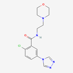 molecular formula C15H18ClN5O2 B5209542 2-chloro-N-[2-(4-morpholinyl)ethyl]-5-(4H-1,2,4-triazol-4-yl)benzamide 