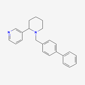molecular formula C23H24N2 B5209557 3-[1-(4-biphenylylmethyl)-2-piperidinyl]pyridine 