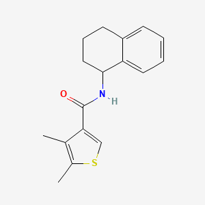 molecular formula C17H19NOS B5209566 4,5-dimethyl-N-(1,2,3,4-tetrahydro-1-naphthalenyl)-3-thiophenecarboxamide 