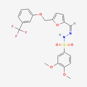 3,4-dimethoxy-N'-[(5-{[3-(trifluoromethyl)phenoxy]methyl}-2-furyl)methylene]benzenesulfonohydrazide