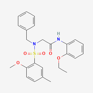 molecular formula C25H28N2O5S B5209582 N~2~-benzyl-N~1~-(2-ethoxyphenyl)-N~2~-[(2-methoxy-5-methylphenyl)sulfonyl]glycinamide 