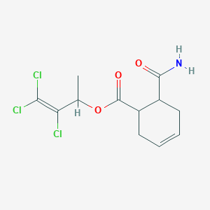 molecular formula C12H14Cl3NO3 B5209589 2,3,3-trichloro-1-methyl-2-propen-1-yl 6-(aminocarbonyl)-3-cyclohexene-1-carboxylate 