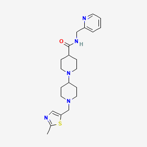 molecular formula C22H31N5OS B5209628 1'-[(2-methyl-1,3-thiazol-5-yl)methyl]-N-(2-pyridinylmethyl)-1,4'-bipiperidine-4-carboxamide 