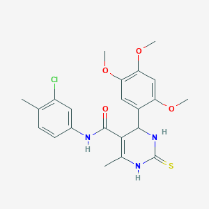 molecular formula C22H24ClN3O4S B5209633 N-(3-chloro-4-methylphenyl)-6-methyl-2-thioxo-4-(2,4,5-trimethoxyphenyl)-1,2,3,4-tetrahydro-5-pyrimidinecarboxamide 