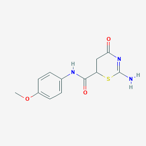 molecular formula C12H13N3O3S B5209659 2-amino-N-(4-methoxyphenyl)-4-oxo-5,6-dihydro-4H-1,3-thiazine-6-carboxamide 