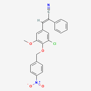 molecular formula C23H17ClN2O4 B5209661 3-{3-chloro-5-methoxy-4-[(4-nitrobenzyl)oxy]phenyl}-2-phenylacrylonitrile 