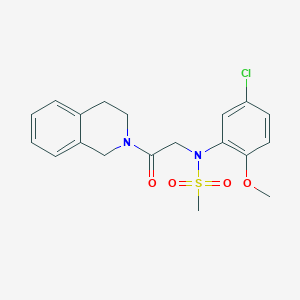 molecular formula C19H21ClN2O4S B5209686 N-(5-chloro-2-methoxyphenyl)-N-[2-(3,4-dihydro-2(1H)-isoquinolinyl)-2-oxoethyl]methanesulfonamide 