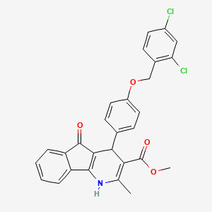 molecular formula C28H21Cl2NO4 B5209696 methyl 4-{4-[(2,4-dichlorobenzyl)oxy]phenyl}-2-methyl-5-oxo-4,5-dihydro-1H-indeno[1,2-b]pyridine-3-carboxylate 