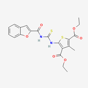 molecular formula C21H20N2O6S2 B5209706 diethyl 5-({[(1-benzofuran-2-ylcarbonyl)amino]carbonothioyl}amino)-3-methyl-2,4-thiophenedicarboxylate 