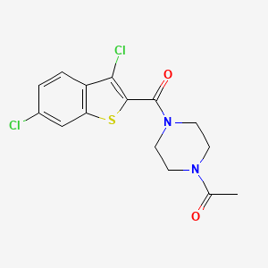 molecular formula C15H14Cl2N2O2S B5209724 1-acetyl-4-[(3,6-dichloro-1-benzothien-2-yl)carbonyl]piperazine 