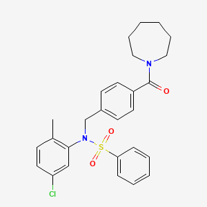 molecular formula C27H29ClN2O3S B5209726 N-[4-(1-azepanylcarbonyl)benzyl]-N-(5-chloro-2-methylphenyl)benzenesulfonamide CAS No. 357936-00-6