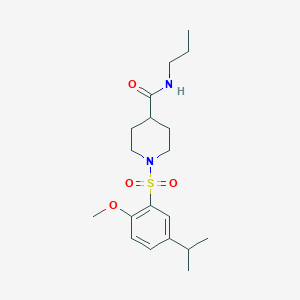 molecular formula C19H30N2O4S B5209728 1-[(5-isopropyl-2-methoxyphenyl)sulfonyl]-N-propyl-4-piperidinecarboxamide 