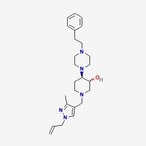 (3R*,4R*)-1-[(1-allyl-3-methyl-1H-pyrazol-4-yl)methyl]-4-[4-(2-phenylethyl)-1-piperazinyl]-3-piperidinol