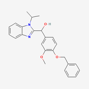 molecular formula C25H26N2O3 B5209776 [4-(benzyloxy)-3-methoxyphenyl](1-isopropyl-1H-benzimidazol-2-yl)methanol 