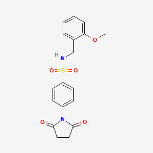 molecular formula C18H18N2O5S B5209792 4-(2,5-dioxo-1-pyrrolidinyl)-N-(2-methoxybenzyl)benzenesulfonamide 