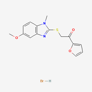 1-(2-furyl)-2-[(5-methoxy-1-methyl-1H-benzimidazol-2-yl)thio]ethanone hydrobromide