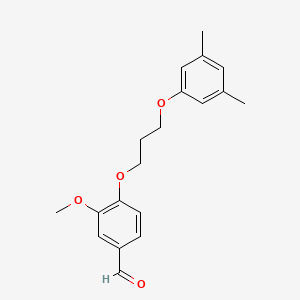 molecular formula C19H22O4 B5209840 4-[3-(3,5-dimethylphenoxy)propoxy]-3-methoxybenzaldehyde 