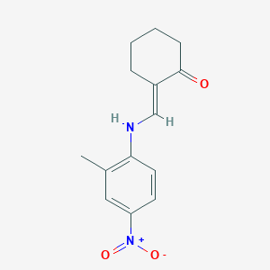 molecular formula C14H16N2O3 B5209896 2-{[(2-methyl-4-nitrophenyl)amino]methylene}cyclohexanone 