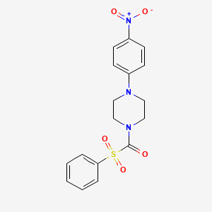 molecular formula C17H17N3O5S B5209907 1-(4-nitrophenyl)-4-[(phenylsulfonyl)carbonyl]piperazine 