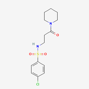 molecular formula C14H19ClN2O3S B5209919 4-chloro-N-[3-oxo-3-(1-piperidinyl)propyl]benzenesulfonamide 