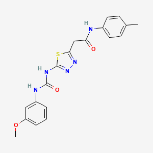 2-[5-({[(3-methoxyphenyl)amino]carbonyl}amino)-1,3,4-thiadiazol-2-yl]-N-(4-methylphenyl)acetamide