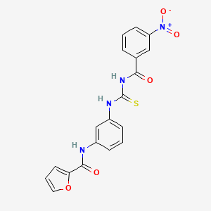 molecular formula C19H14N4O5S B5209928 N-[3-({[(3-nitrobenzoyl)amino]carbonothioyl}amino)phenyl]-2-furamide 