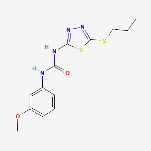 molecular formula C13H16N4O2S2 B5209932 N-(3-methoxyphenyl)-N'-[5-(propylthio)-1,3,4-thiadiazol-2-yl]urea 