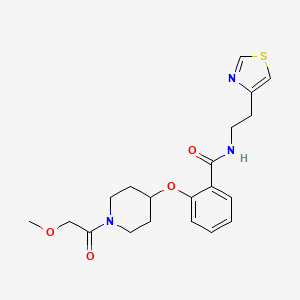 molecular formula C20H25N3O4S B5209940 2-{[1-(methoxyacetyl)-4-piperidinyl]oxy}-N-[2-(1,3-thiazol-4-yl)ethyl]benzamide 