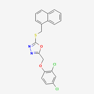 molecular formula C20H14Cl2N2O2S B5209953 2-[(2,4-dichlorophenoxy)methyl]-5-[(1-naphthylmethyl)thio]-1,3,4-oxadiazole 