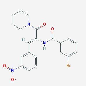 3-bromo-N-[2-(3-nitrophenyl)-1-(1-piperidinylcarbonyl)vinyl]benzamide
