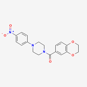 molecular formula C19H19N3O5 B5209957 1-(2,3-dihydro-1,4-benzodioxin-6-ylcarbonyl)-4-(4-nitrophenyl)piperazine 