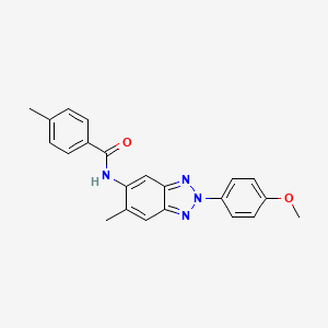 molecular formula C22H20N4O2 B5209988 N-[2-(4-methoxyphenyl)-6-methyl-2H-1,2,3-benzotriazol-5-yl]-4-methylbenzamide 