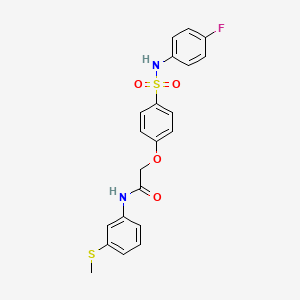 molecular formula C21H19FN2O4S2 B5209994 2-(4-{[(4-fluorophenyl)amino]sulfonyl}phenoxy)-N-[3-(methylthio)phenyl]acetamide 