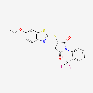 3-[(6-Ethoxy-1,3-benzothiazol-2-yl)sulfanyl]-1-[2-(trifluoromethyl)phenyl]pyrrolidine-2,5-dione