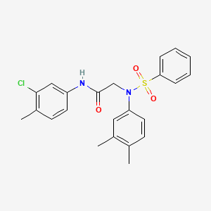 molecular formula C23H23ClN2O3S B5210012 N~1~-(3-chloro-4-methylphenyl)-N~2~-(3,4-dimethylphenyl)-N~2~-(phenylsulfonyl)glycinamide 