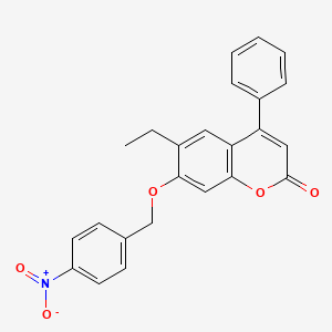 molecular formula C24H19NO5 B5210030 6-ethyl-7-[(4-nitrobenzyl)oxy]-4-phenyl-2H-chromen-2-one 