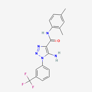 molecular formula C18H16F3N5O B5210034 5-amino-N-(2,4-dimethylphenyl)-1-[3-(trifluoromethyl)phenyl]-1H-1,2,3-triazole-4-carboxamide 