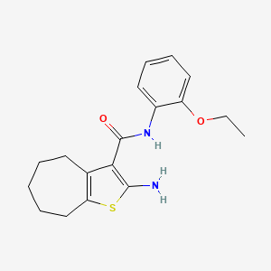 molecular formula C18H22N2O2S B5210037 2-amino-N-(2-ethoxyphenyl)-5,6,7,8-tetrahydro-4H-cyclohepta[b]thiophene-3-carboxamide 