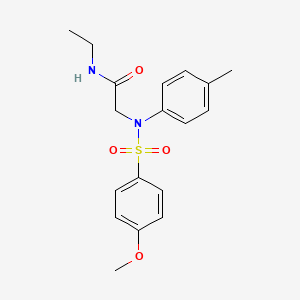 molecular formula C18H22N2O4S B5210045 N~1~-ethyl-N~2~-[(4-methoxyphenyl)sulfonyl]-N~2~-(4-methylphenyl)glycinamide 