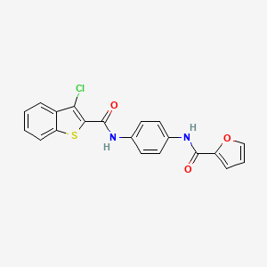 molecular formula C20H13ClN2O3S B5210048 N-(4-{[(3-chloro-1-benzothien-2-yl)carbonyl]amino}phenyl)-2-furamide 