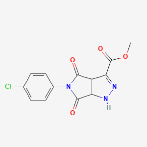 methyl 5-(4-chlorophenyl)-4,6-dioxo-1,3a,4,5,6,6a-hexahydropyrrolo[3,4-c]pyrazole-3-carboxylate