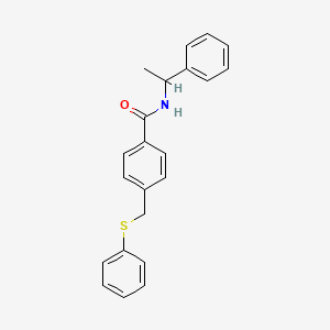 N-(1-phenylethyl)-4-[(phenylthio)methyl]benzamide
