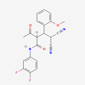 molecular formula C21H17F2N3O3 B5210090 2-acetyl-4,4-dicyano-N-(3,4-difluorophenyl)-3-(2-methoxyphenyl)butanamide 