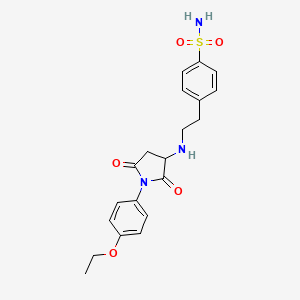 molecular formula C20H23N3O5S B5210095 4-(2-{[1-(4-ethoxyphenyl)-2,5-dioxo-3-pyrrolidinyl]amino}ethyl)benzenesulfonamide 