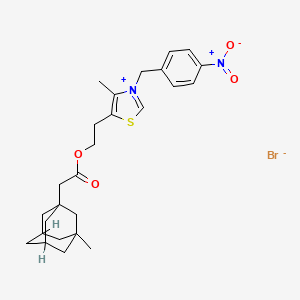 4-methyl-5-(2-{[(3-methyl-1-adamantyl)acetyl]oxy}ethyl)-3-(4-nitrobenzyl)-1,3-thiazol-3-ium bromide